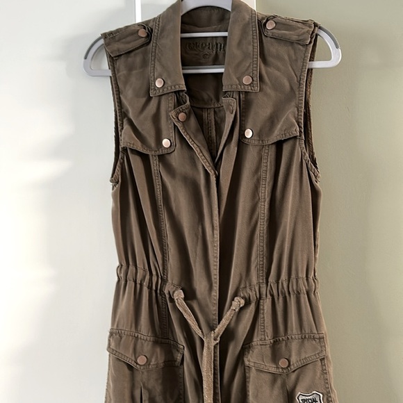 cream Utility Style Vest / Dress - Picture 5 of 15